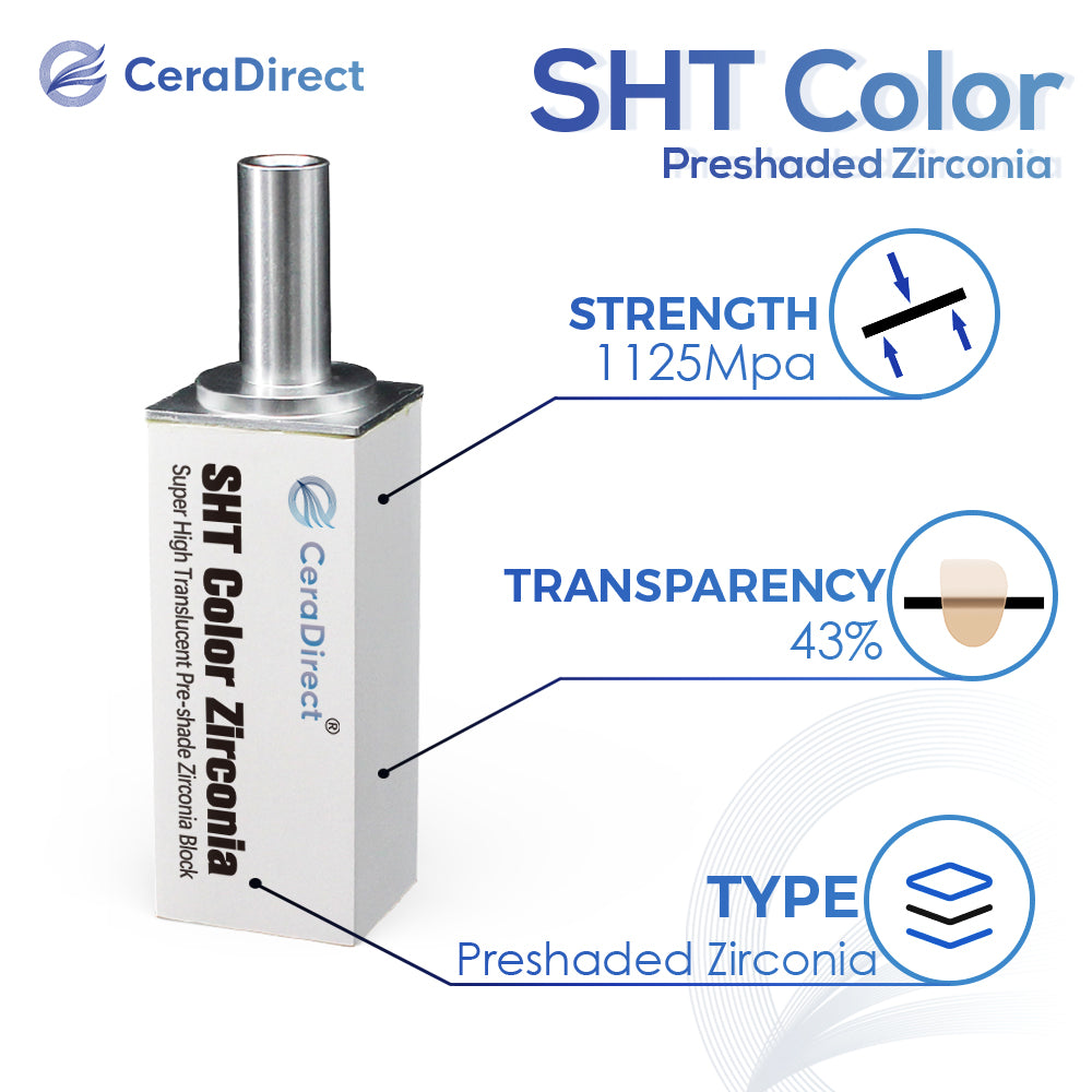 SHT Color Pre-shaded Zirconia Block Sirona System